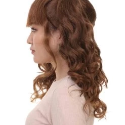HPO Women's Lolita Ponytail Brown Womens Wig | Long Brown Ponitail Curly Wig | Premium Breathable Capless Cap