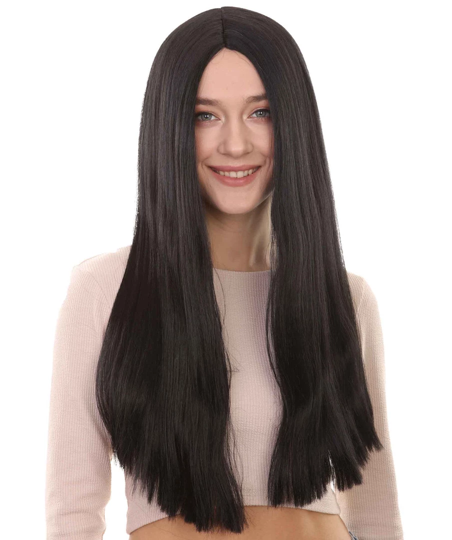 HPO Black Witch Womens Wig | Long Horror Cosplay Halloween Wig | Premium Breathable Capless Cap