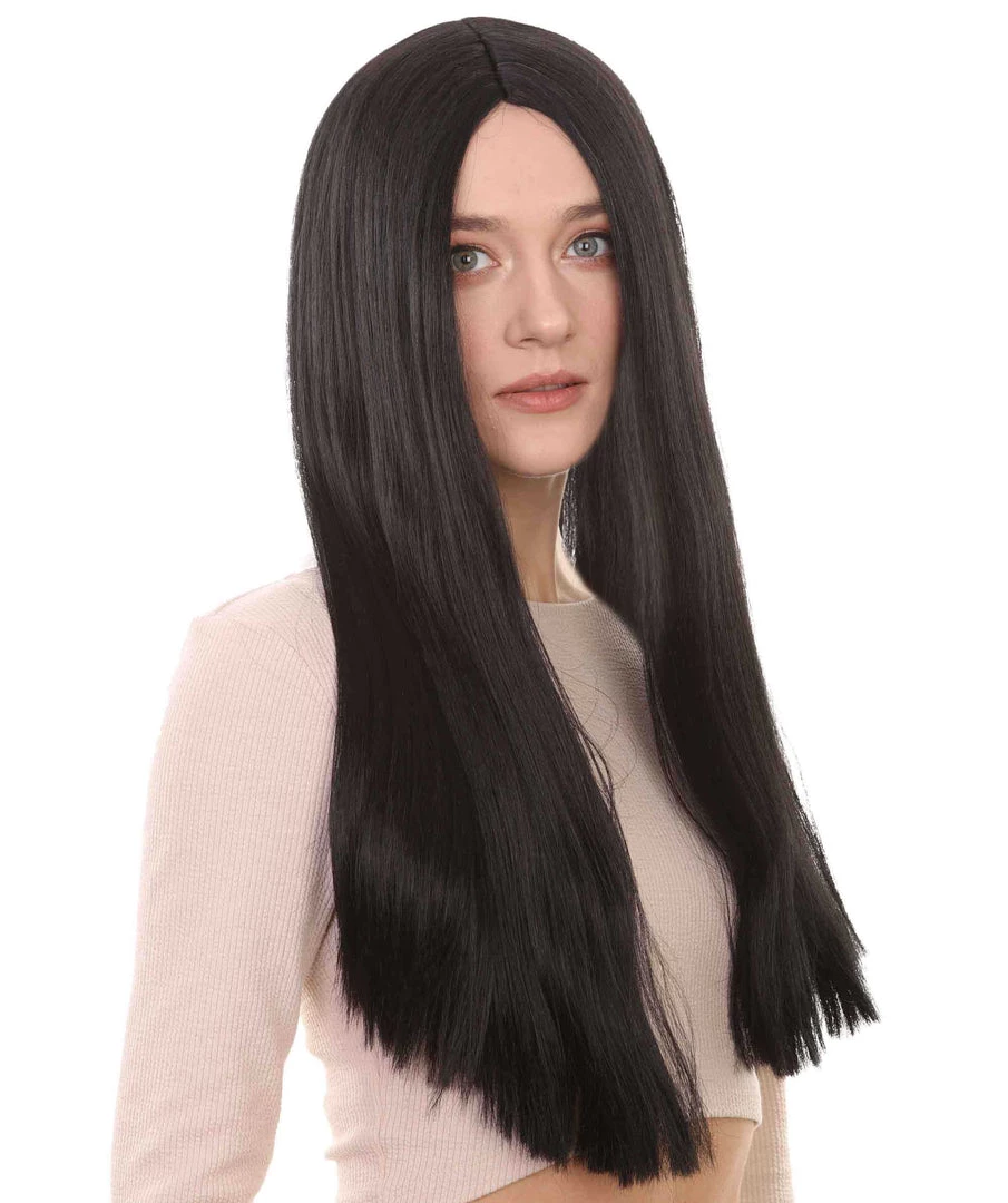 HPO Black Witch Womens Wig | Long Horror Cosplay Halloween Wig | Premium Breathable Capless Cap