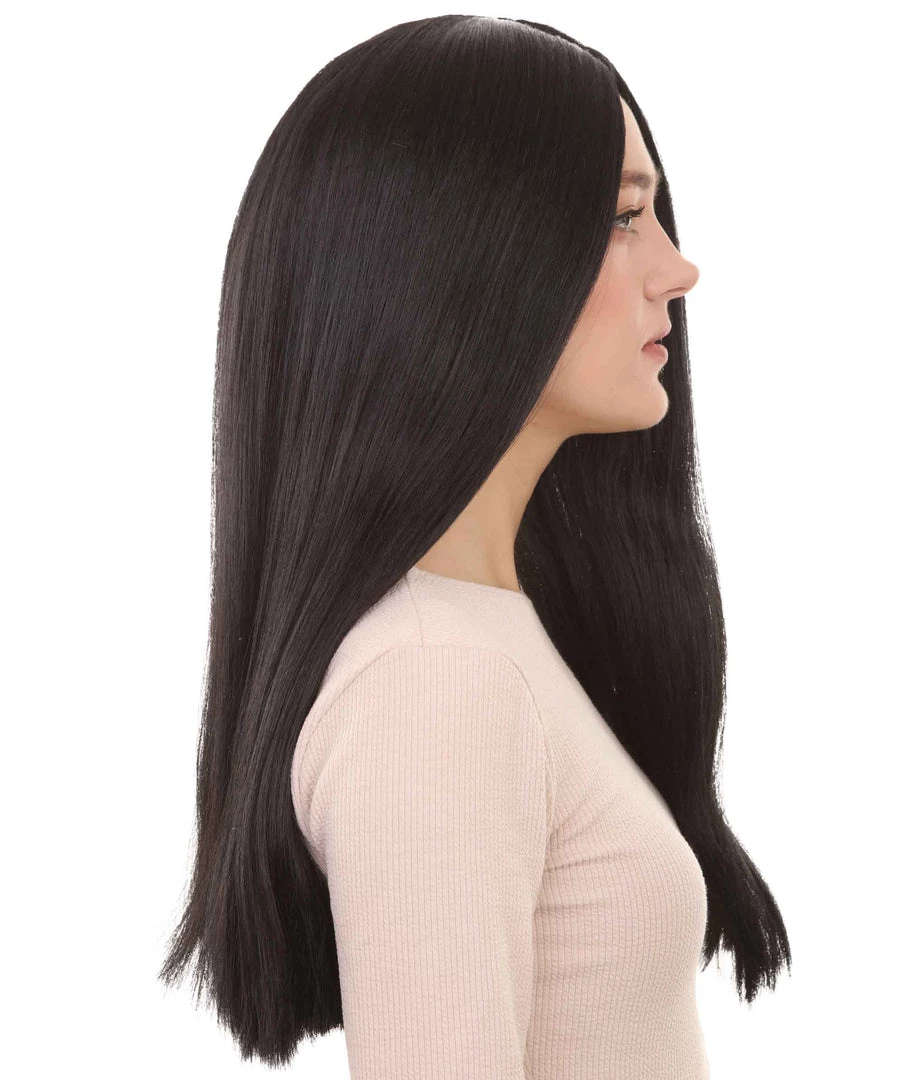 HPO Black Witch Womens Wig | Long Horror Cosplay Halloween Wig | Premium Breathable Capless Cap