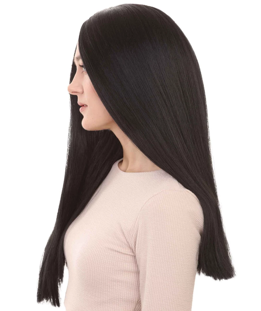 HPO Black Witch Womens Wig | Long Horror Cosplay Halloween Wig | Premium Breathable Capless Cap