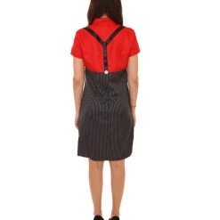 HPO Adult Women's Gangster Girl Costume | Red And Black Halloween Costume
