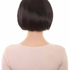 HPO Snow Princess Womens Wig | Black Bob Halloween Wig With Ribbon | Premium Breathable Capless Cap