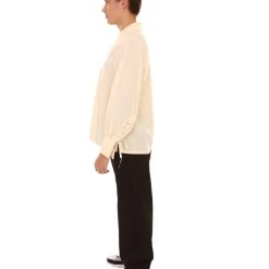 HPO Adult Men's Pirate Shirt Costume | Silver Halloween Costume