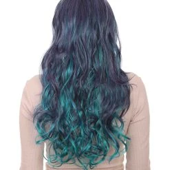 HPO Blended Two-Tone Long Wavy Womens Wig | Long Curly Cosplay Halloween Wig | Premium Breathable Capless Cap