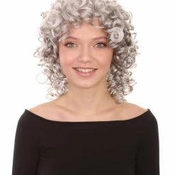 HPO Men's Womens Medium Curly Olympian Lady Wigs Collections | Cosplay Halloween Wigs | Premium Breathable Capless Cap