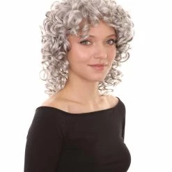 HPO Men's Womens Medium Curly Olympian Lady Wigs Collections | Cosplay Halloween Wigs | Premium Breathable Capless Cap