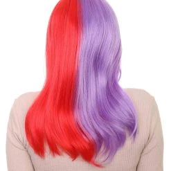 HPO Two-tone Purple Red Bob Womens Wig | Sexy Cosplay Party Halloween Wig | Premium Breathable Capless Cap Women's