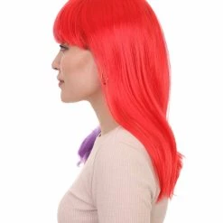 HPO Two-tone Purple Red Bob Womens Wig | Sexy Cosplay Party Halloween Wig | Premium Breathable Capless Cap Women's