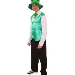 HPO Adult Men's Irish Leprechaun Costume | Green And Black Cosplay Costume