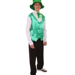 HPO Adult Men's Irish Leprechaun Costume | Green And Black Cosplay Costume