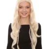 HPO Women's Womens Singer Album Long Curly Wavy Wig | Blonde Celebrity Wigs | Premium Breathable Capless Cap