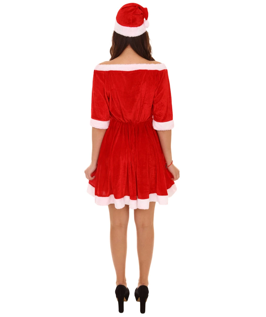 HPO Adult Women's Cute Santa Claus Xmas Dress Costume | Red Cosplay Costume