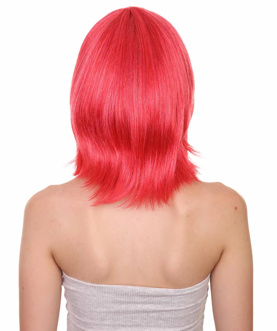 Adult Women's 17" Inch Medium Length Halloween Animated Video Game Annie Costume Wig With Bangs, Synthetic Soft Fiber Hair, Perfect For Your Next Conventiton And Group Anime Party! | HPO