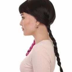 HPO Adult Womens Double Braid Wig | Pink & Black Celebrity Wig | Premium Breathable Capless Cap Men's