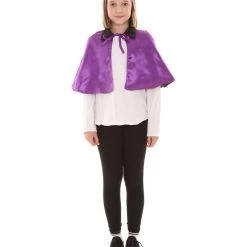 HPO Kids Child's Vampire Cape Costume | Lilac & Black Halloween Costume
