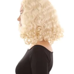 HPO Womens Blonde Curly Wig | Blonde Fashion Wigs | Premium Breathable Capless Cap