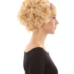 HPO Womens Curly Wig | Blonde Curly Long Curly Fancy Cosplay Halloween Wig | Premium Breathable Capless Cap