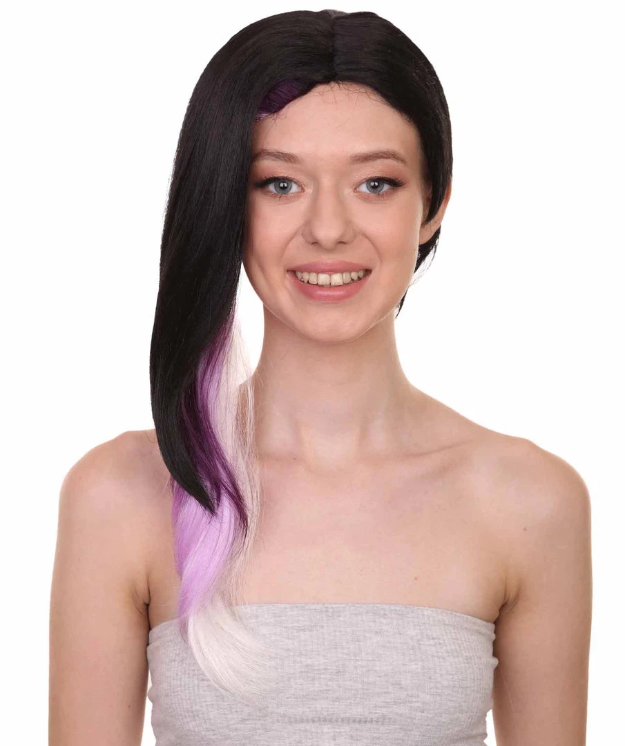 Adult Women's 18" Inch Medium Length Halloween Cosplay Animated Video Game Hacker Wig, Synthetic Soft Fiber Hair, Perfect For Your Next Convention Or Group Costume! | HPO