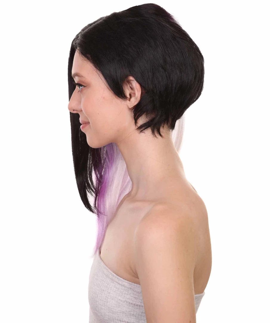 Adult Women's 18" Inch Medium Length Halloween Cosplay Animated Video Game Hacker Wig, Synthetic Soft Fiber Hair, Perfect For Your Next Convention Or Group Costume! | HPO