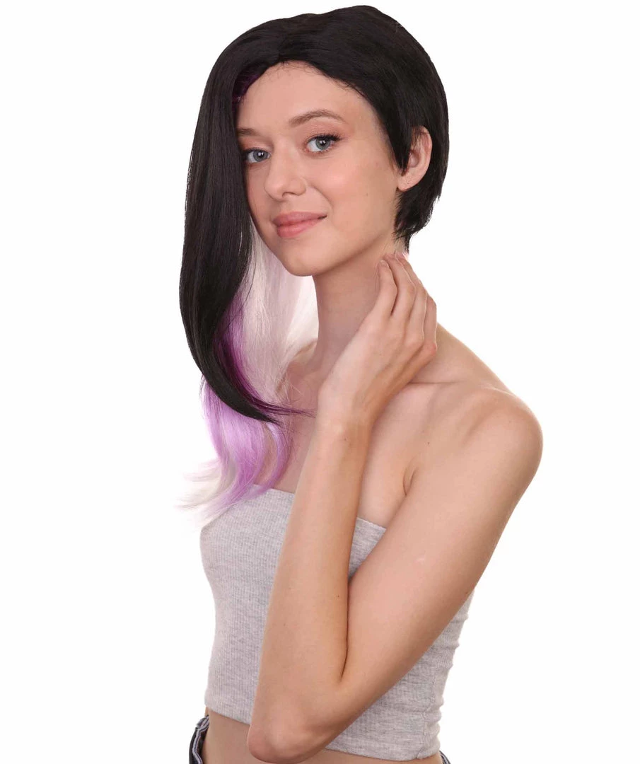 Adult Women's 18" Inch Medium Length Halloween Cosplay Animated Video Game Hacker Wig, Synthetic Soft Fiber Hair, Perfect For Your Next Convention Or Group Costume! | HPO