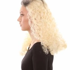 HPO Womens 80s Crimp Wig | Blonde Vintage Wigs | Premium Breathable Capless Cap Women's