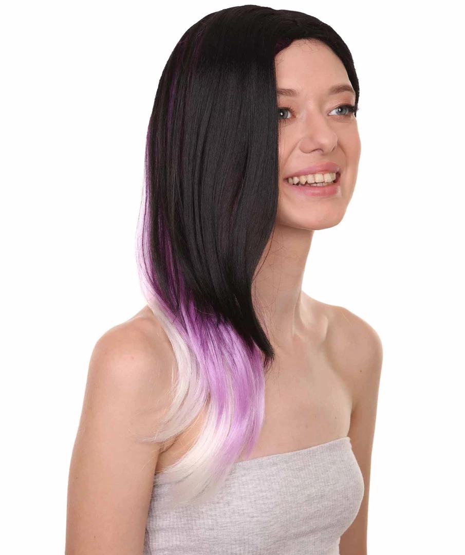 Adult Women's 18" Inch Medium Length Halloween Cosplay Animated Video Game Hacker Wig, Synthetic Soft Fiber Hair, Perfect For Your Next Convention Or Group Costume! | HPO