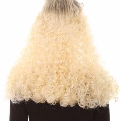 HPO Womens 80s Crimp Wig | Blonde Vintage Wigs | Premium Breathable Capless Cap Women's