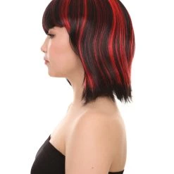 HPO Men's Vampire Womens Wig | Horror Ghostly Sexy Cosplay Party Halloween Wig | Premium Breathable Capless Cap