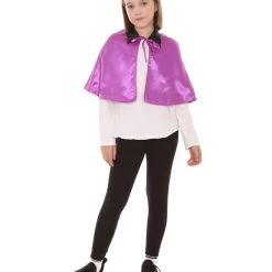 HPO Kids Child's Vampire Cape Costume | Purple & Black Halloween Costume