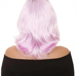 HPO Fashion Curly Womens Wig | Fancy White Medium Wavy Cosplay Halloween Wig | Premium Breathable Capless Cap Women's