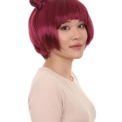 HPO Womens Anime Buns Wig | Purple Buns Cosplay Party Wigs | Premium Breathable Capless Cap
