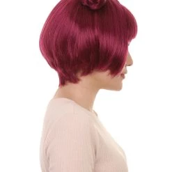 HPO Womens Anime Buns Wig | Purple Buns Cosplay Party Wigs | Premium Breathable Capless Cap