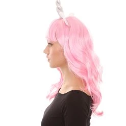 HPO Womens Unicorn Horn And Ears Wig | Pink Unicorn Wigs | Premium Breathable Capless Cap
