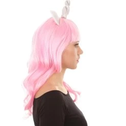 HPO Womens Unicorn Horn And Ears Wig | Pink Unicorn Wigs | Premium Breathable Capless Cap