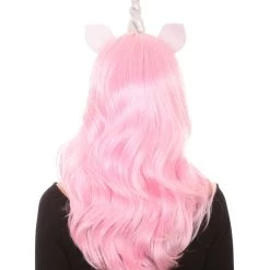 HPO Womens Unicorn Horn And Ears Wig | Pink Unicorn Wigs | Premium Breathable Capless Cap