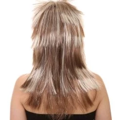 HPO Rockin Diva Tinsel Stripe Women's Wig | Blonde Mullet TV/Movie Wig | Premium Breathable Capless Cap