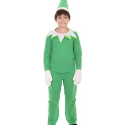 HPO Kids Child's Green Elf On The Shelf Costume | Green Halloween Costume