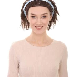 HPO Women's The Croods 2 Style Wig With Hairband | Black & Blonde Mix Wigs | Premium Breathable Capless Cap