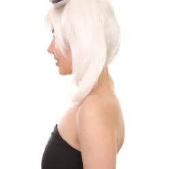 HPO Women's Womens White Style Wig | Party Ready Fancy Cosplay Halloween Wig | Premium Breathable Capless Cap