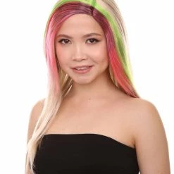 HPO Tri-Color Punk Unisex Wig | Sexy Cosplay Party Halloween Wig | Premium Breathable Capless Cap Women's