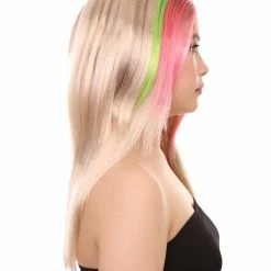 HPO Tri-Color Punk Unisex Wig | Sexy Cosplay Party Halloween Wig | Premium Breathable Capless Cap Women's