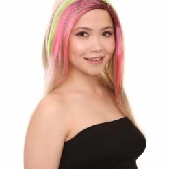 HPO Tri-Color Punk Unisex Wig | Sexy Cosplay Party Halloween Wig | Premium Breathable Capless Cap Women's