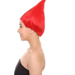 FLAGWIGS Women's Morocco Flag Sport Troll Wig | Red Cosplay Wig | Premium Breathable Capless Cap