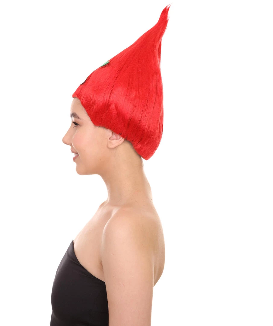 FLAGWIGS Women's Morocco Flag Sport Troll Wig | Red Cosplay Wig | Premium Breathable Capless Cap