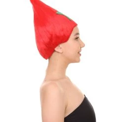 FLAGWIGS Women's Morocco Flag Sport Troll Wig | Red Cosplay Wig | Premium Breathable Capless Cap