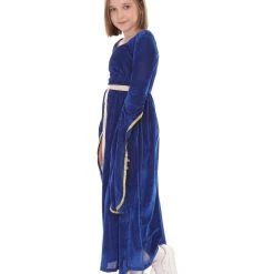 HPO Kids Child's Renaissance Medieval Princess Costume | Blue Cosplay Costume