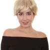 HPO Blonde Short Womens Wig | Natural Looking Halloween Wig | Premium Breathable Capless Cap