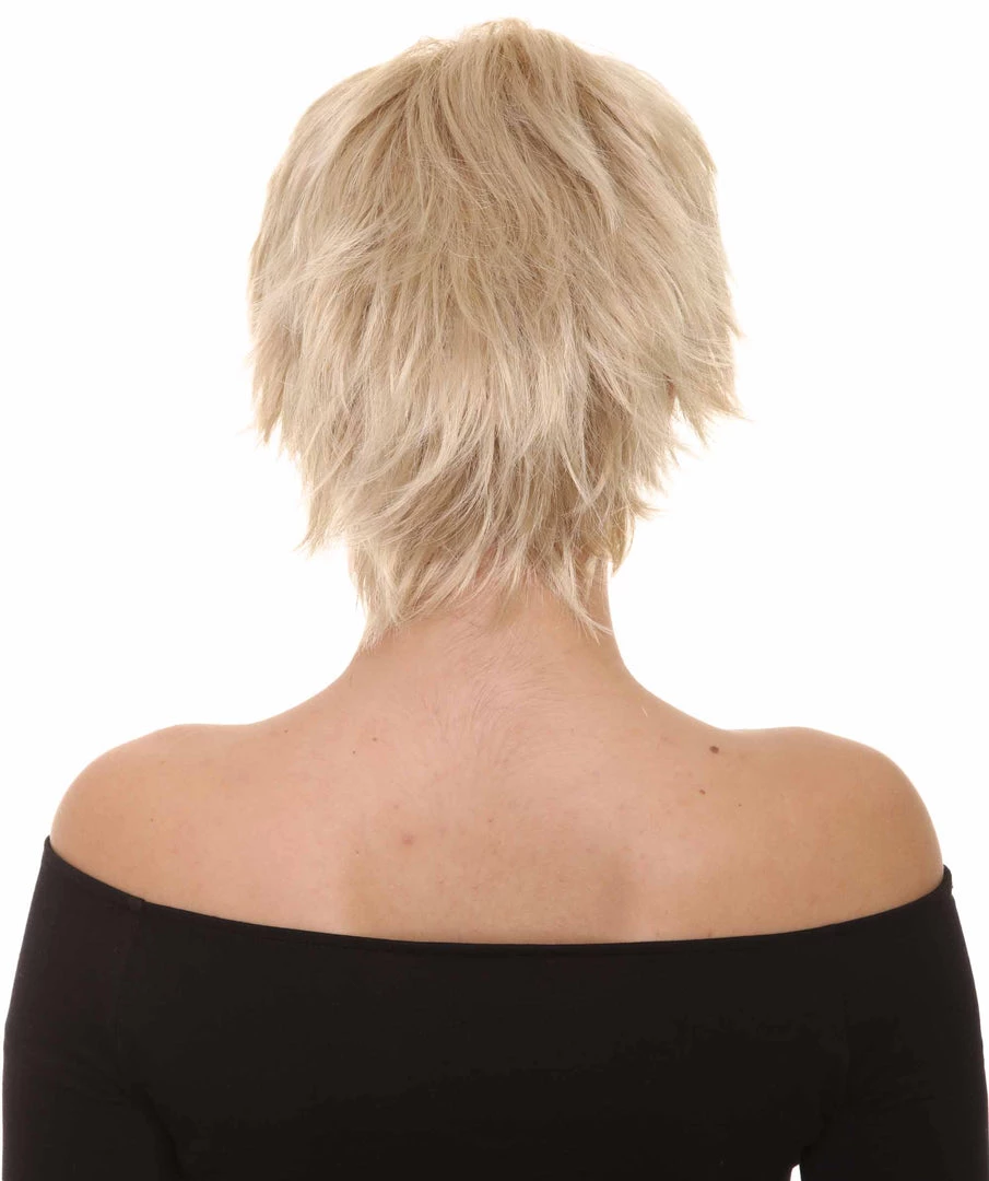 HPO Blonde Short Womens Wig | Natural Looking Halloween Wig | Premium Breathable Capless Cap