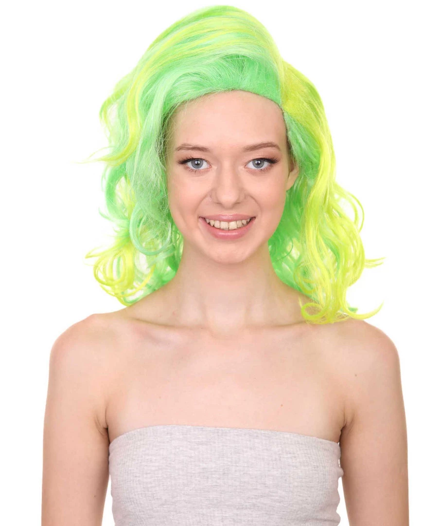Adult Women's 17" Medium Length Wavy Halloween Cosplay American Singing Personality Costume Wig,Synthetic Soft Fiber Hair, Perfect For Holidays And Parties | HPO